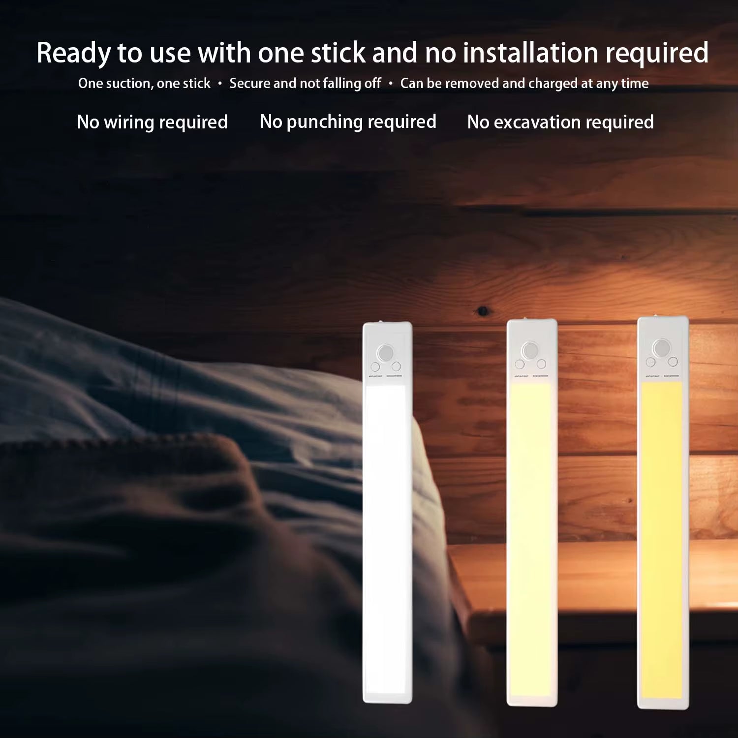 LED Cabinet Light USB Type-C Rechargeable Motion Sensor Led Lamp for Kitchen Wardrobe Cabinet Lighting 25Cm/30Cm